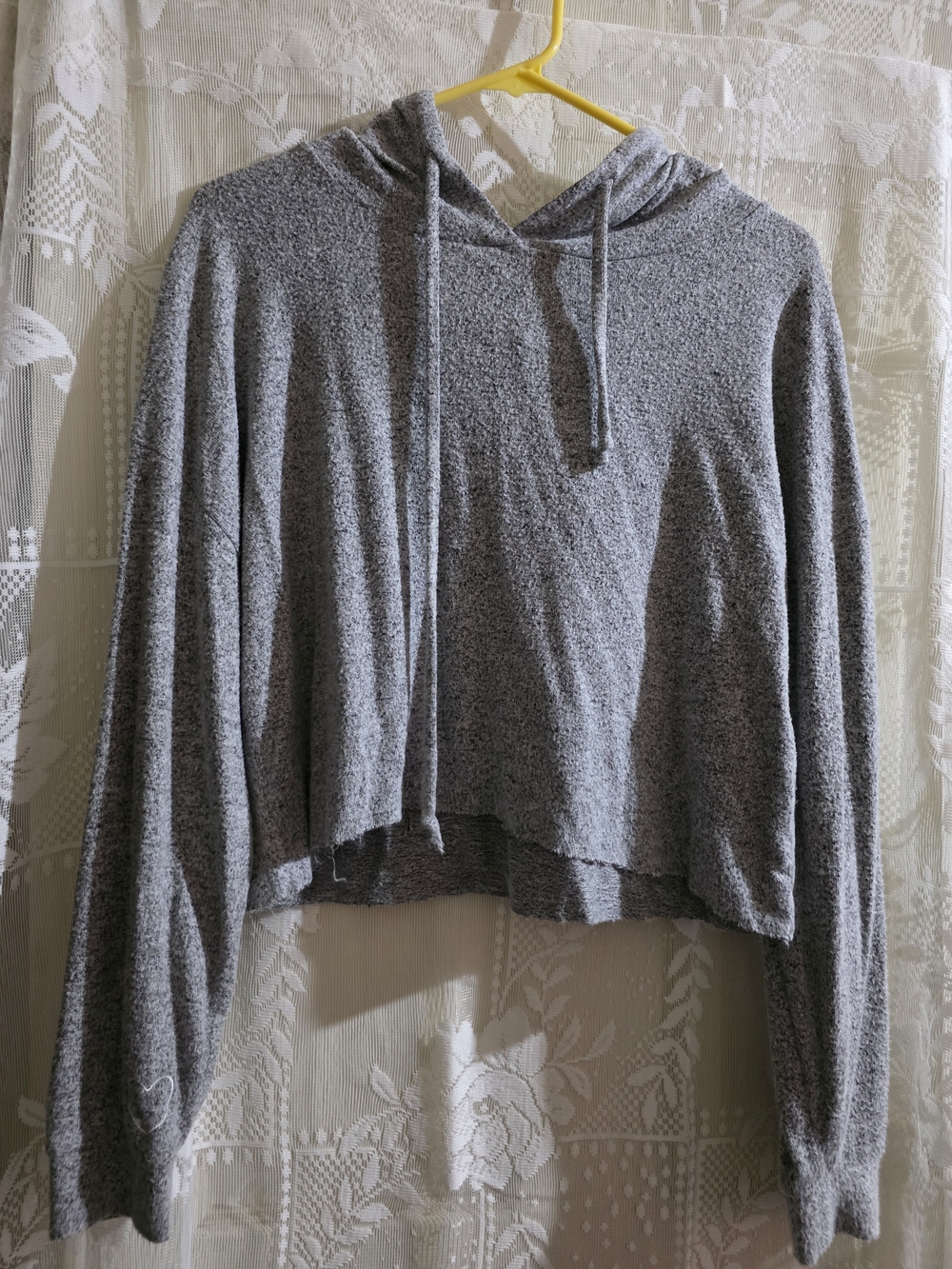 Rue21 Gray Cropped Hoodie Sweatshirt